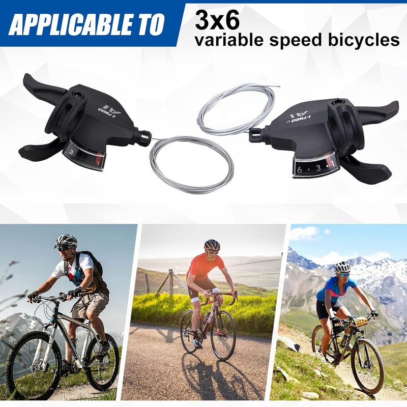 WEEROCK Bike Shifter Lever 18 Speeds 3X6 Thumb Gear Shift Lever for Mountain Bicycle - Image 2